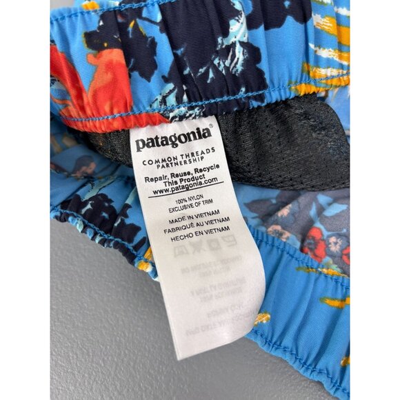 Patagonia women's medium blue patterned 2.5 inseam baggies shorts hiking outdoor - Picture 6 of 7